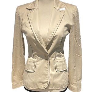 Vintage Virtual Runway Collection cream blazer with black stitching